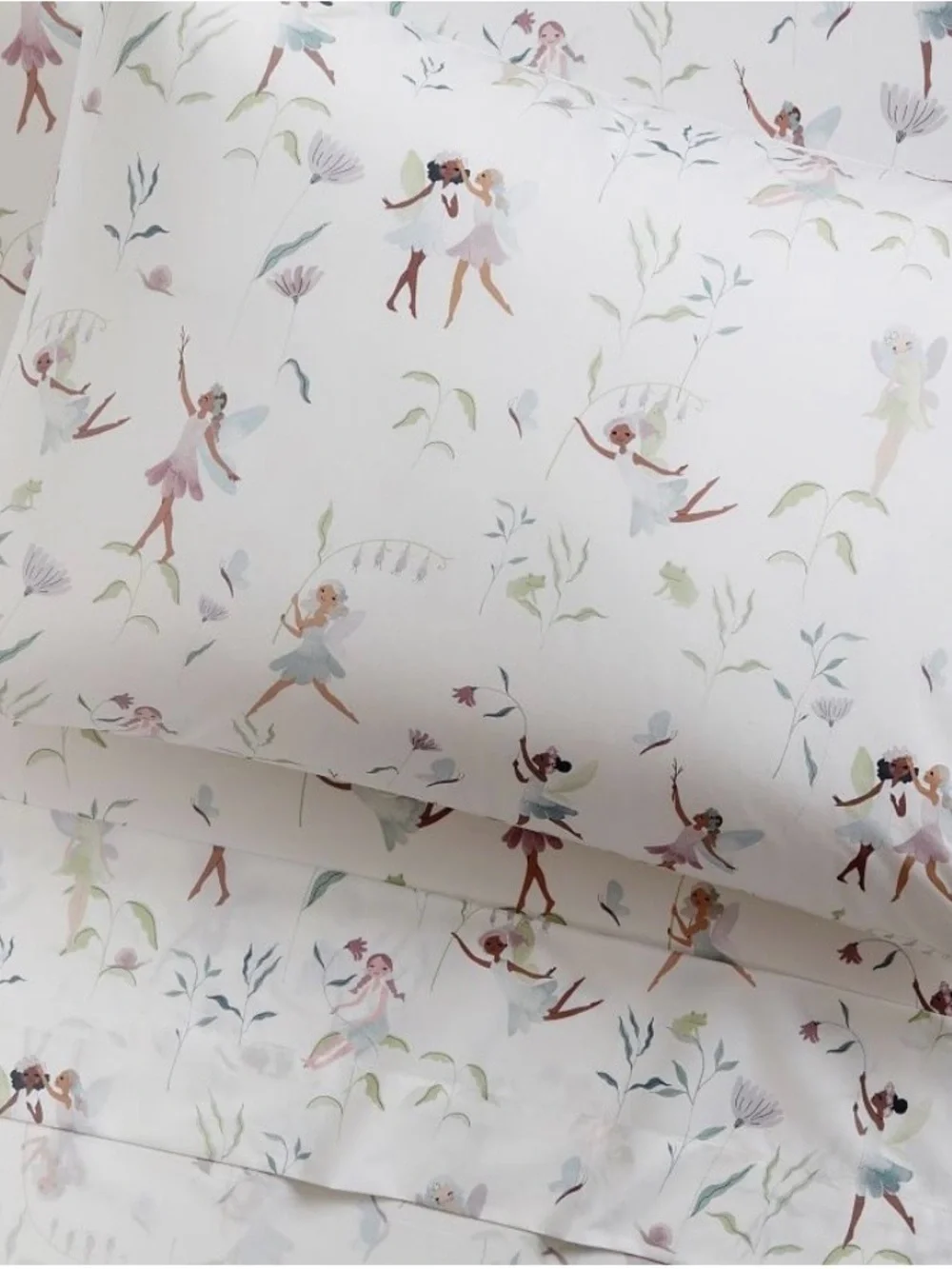 Pottery Barn Kids Talia Fairy Fitted Sheet Full Organic Cotton  Floral